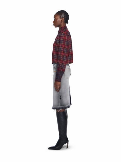 Off-White Check Flannel Arrow Spray Shirt Purple