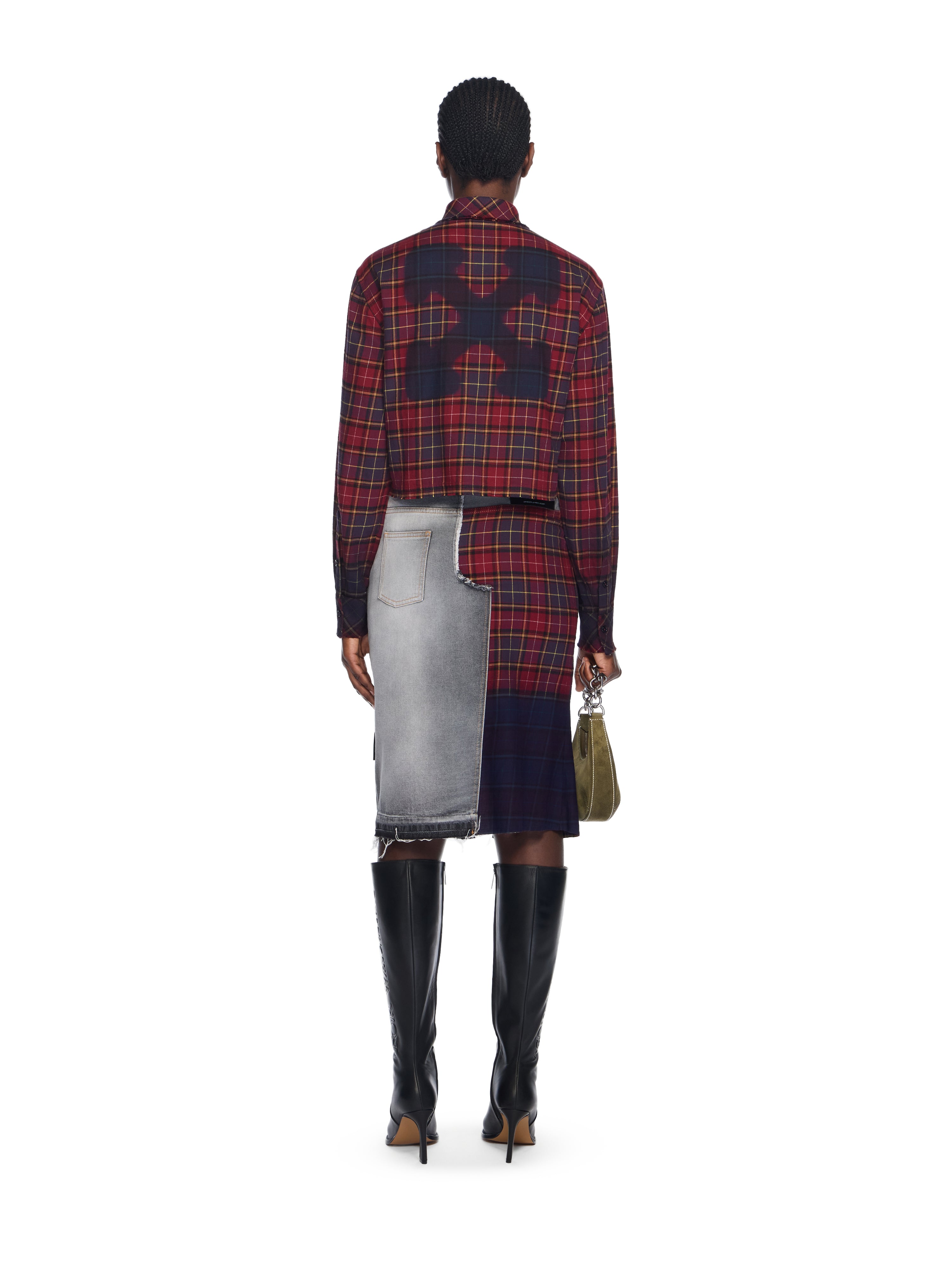Off-White Check Flannel Arrow Spray Shirt Purple