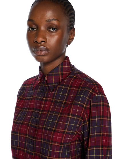 Off-White Check Flannel Arrow Spray Shirt Purple