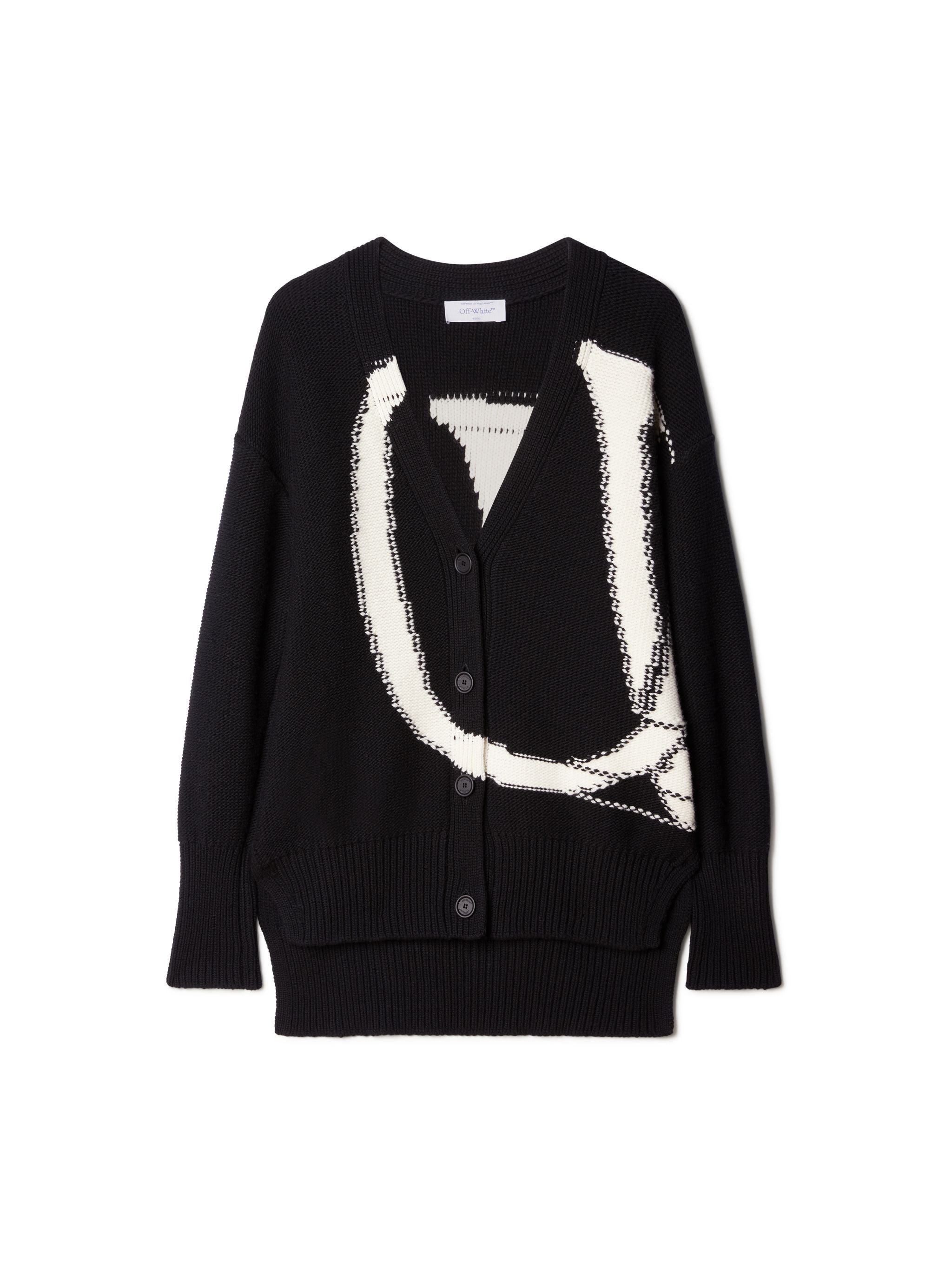 Off-White Ow Maxi Logo Cardigan Black