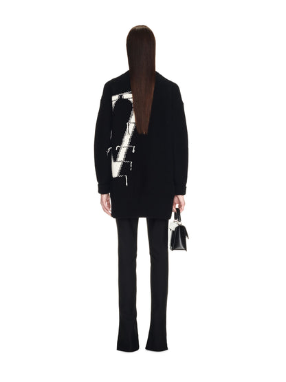 Off-White Ow Maxi Logo Cardigan Black