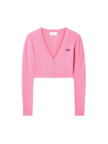 Off-White We Upside Down Crop Cardigan Pink