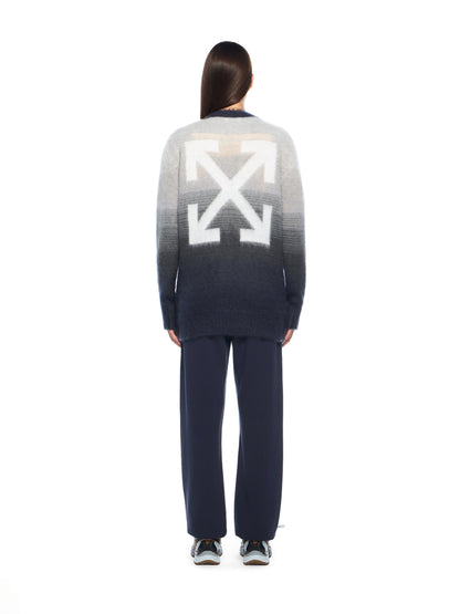 Off-White Mohair Arrow Degrade Cardigan Black