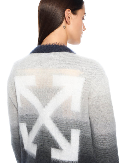 Off-White Mohair Arrow Degrade Cardigan Black