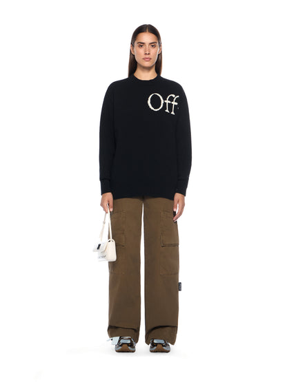 Off-White Bookish Logo Knit Sweater Black