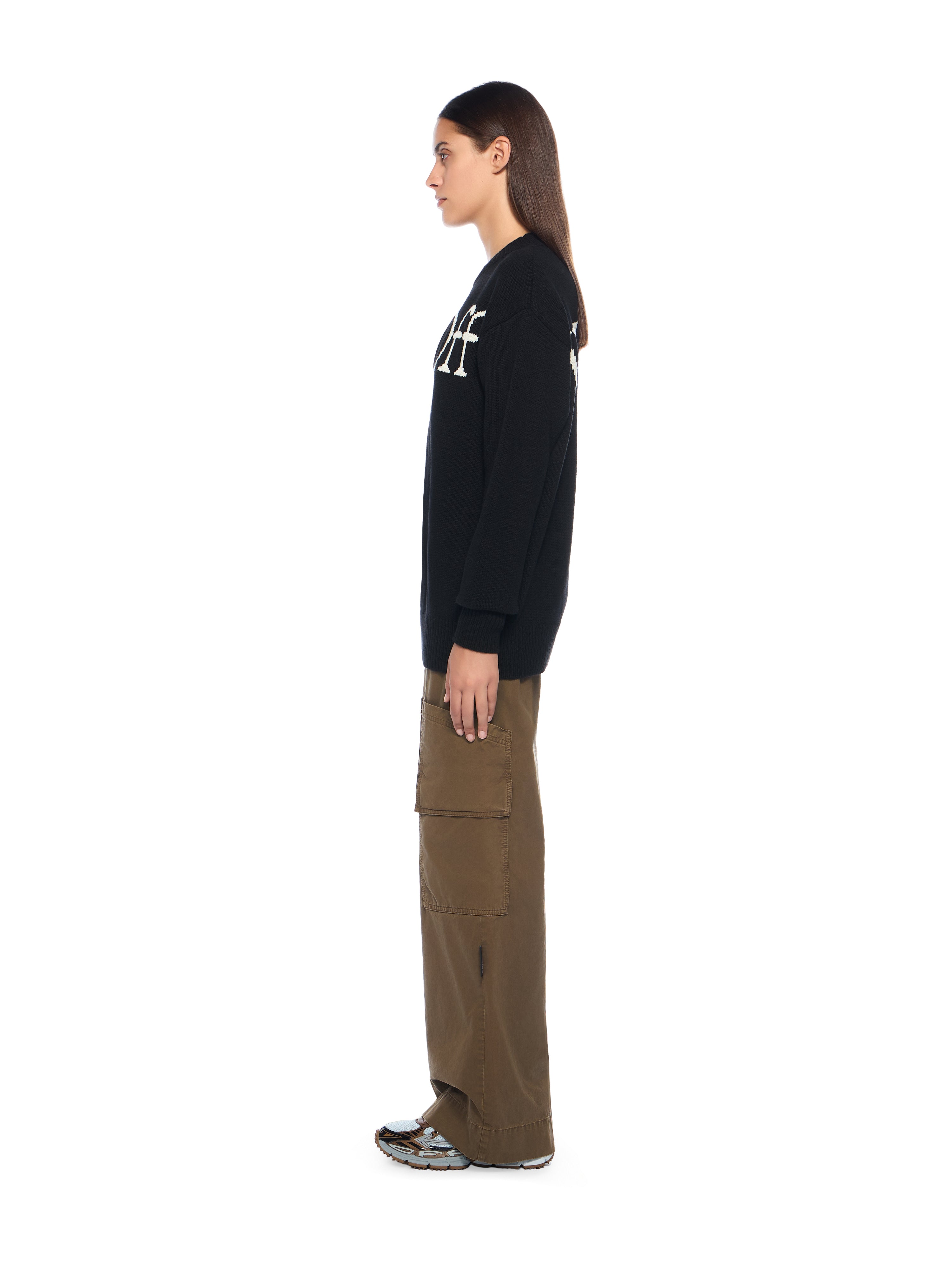 Off-White Bookish Logo Knit Sweater Black