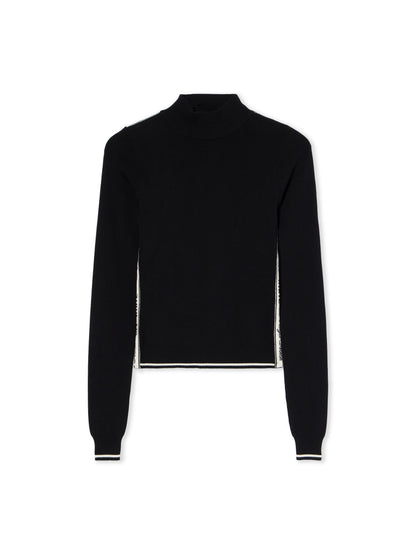 Off-White Logoband Knit Turtleneck Sweater Black