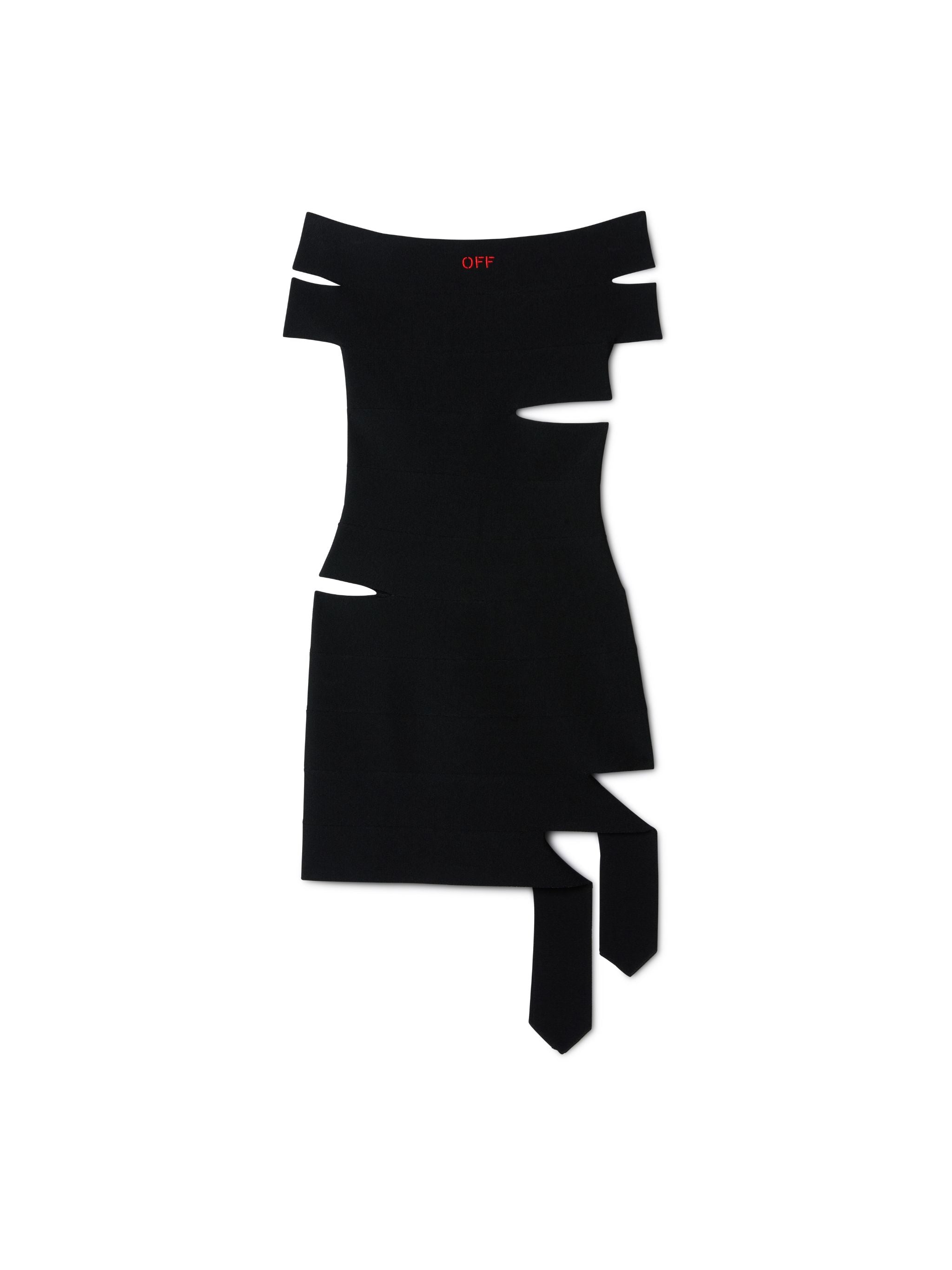 Off-White Off Straps Bandeau Mini Dress Black
