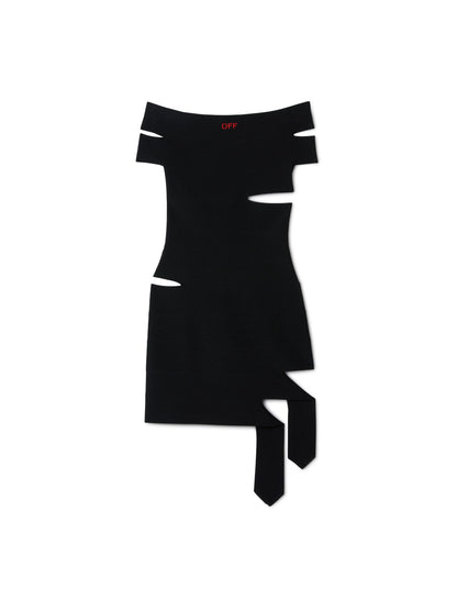 Off-White Off Straps Bandeau Mini Dress Black