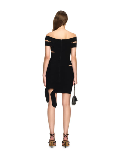 Off-White Off Straps Bandeau Mini Dress Black