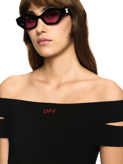 Off-White Off Straps Bandeau Mini Dress Black