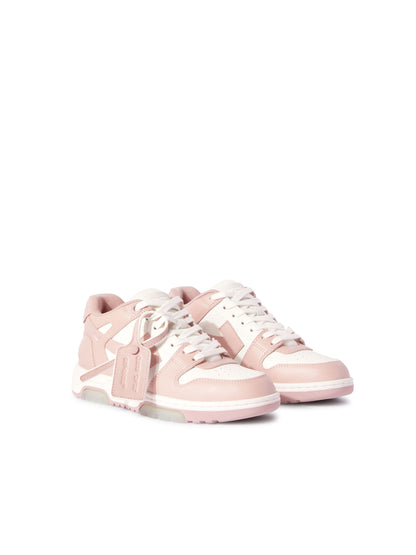 Off-White Out Of Office Calf Leather Sneakes Womens Pink