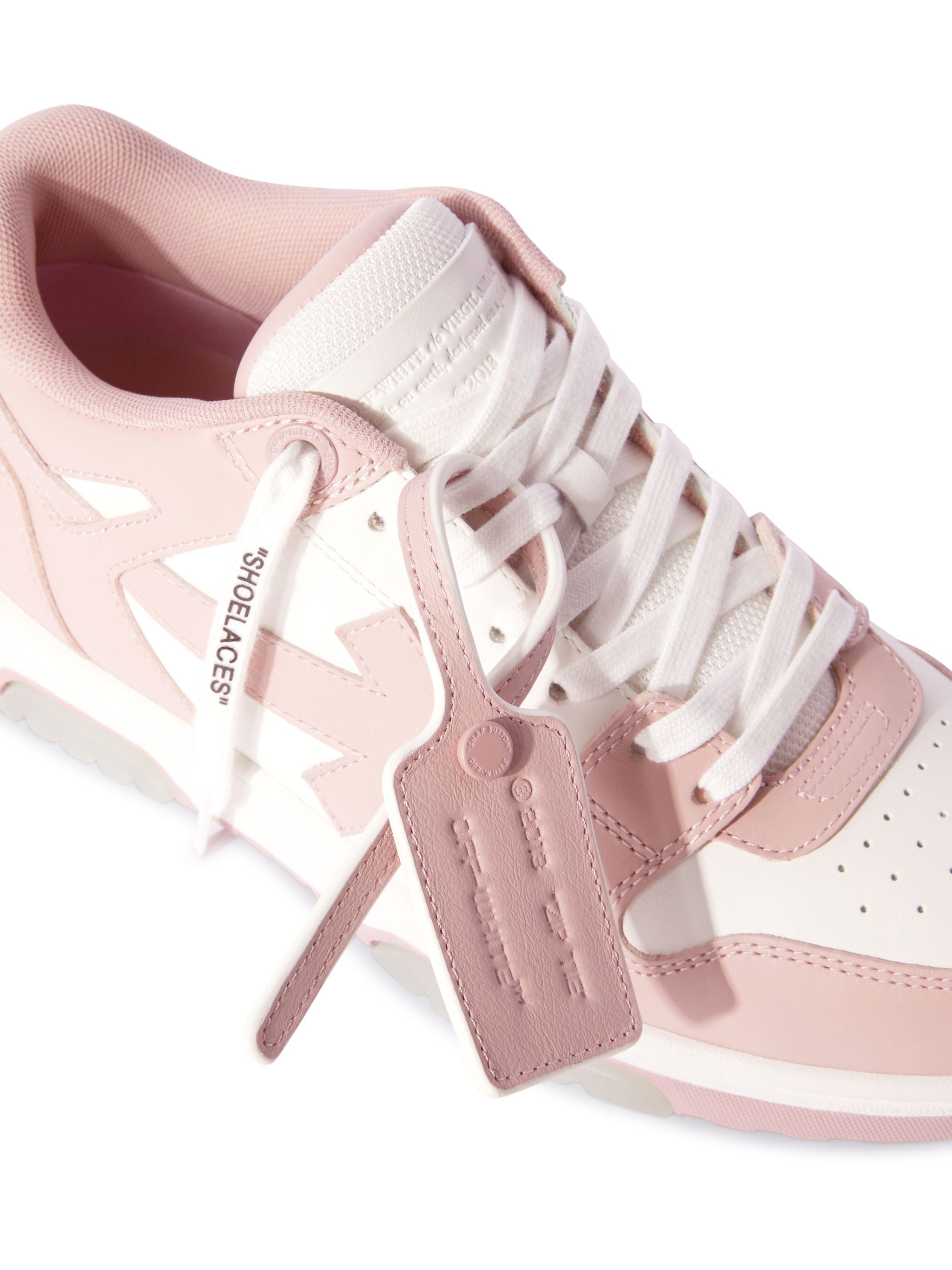 Off-White Out Of Office Calf Leather Sneakes Womens Pink