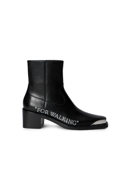 Off-White For Walking Texan Ankle Boots Womens Black