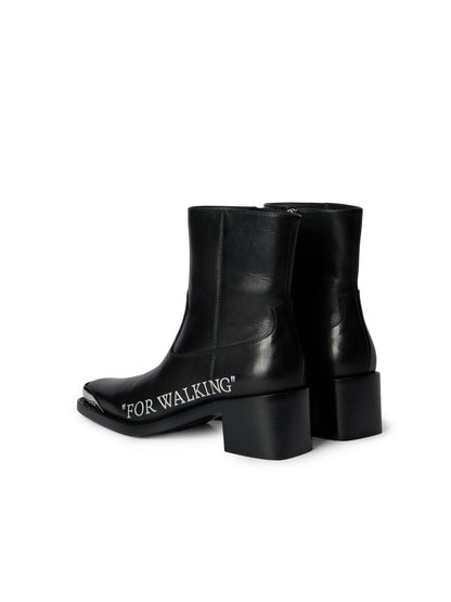 Off-White For Walking Texan Ankle Boots Womens Black