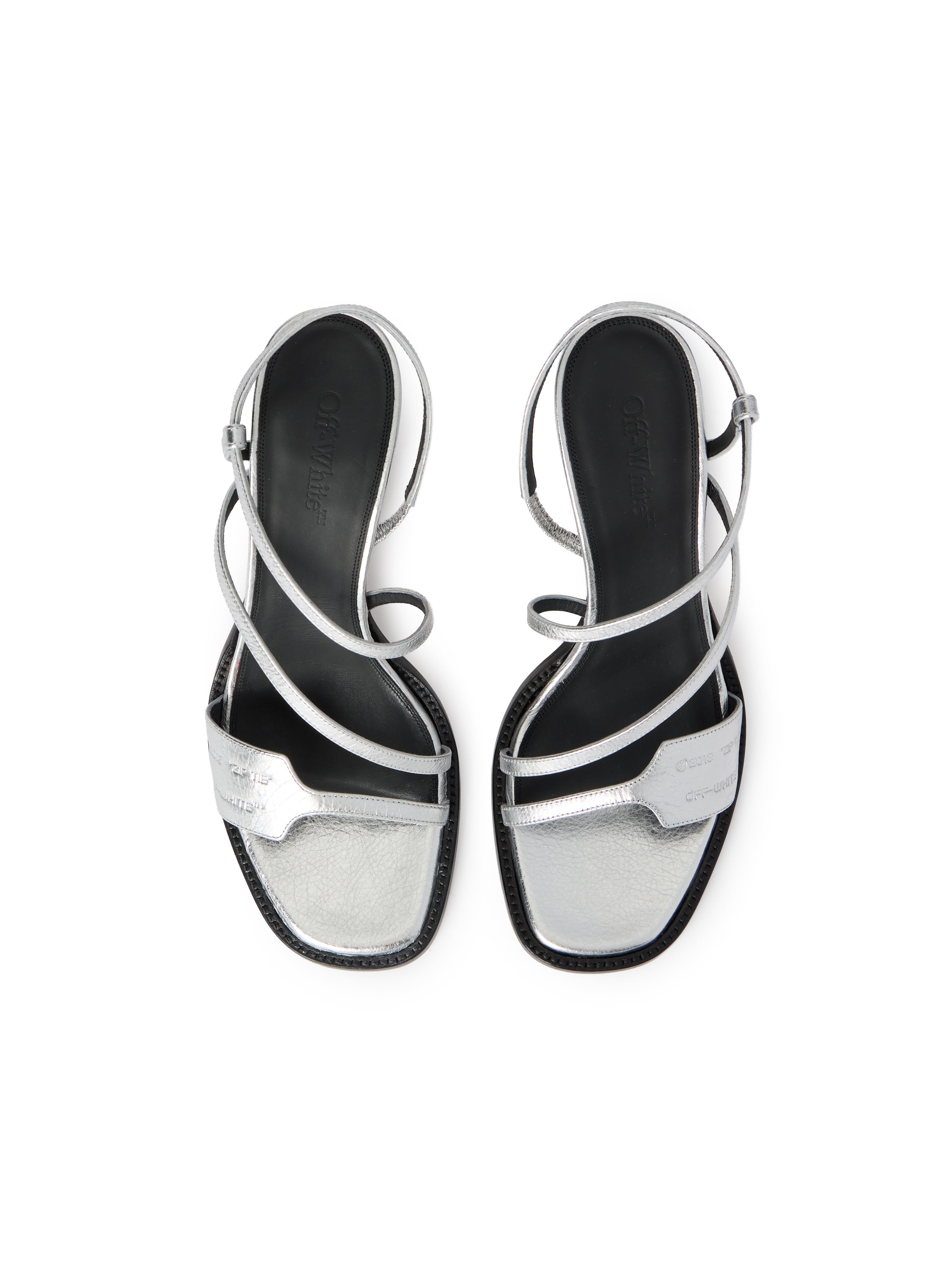 Off-White Zip Tie Loop Sandals Womens Silver