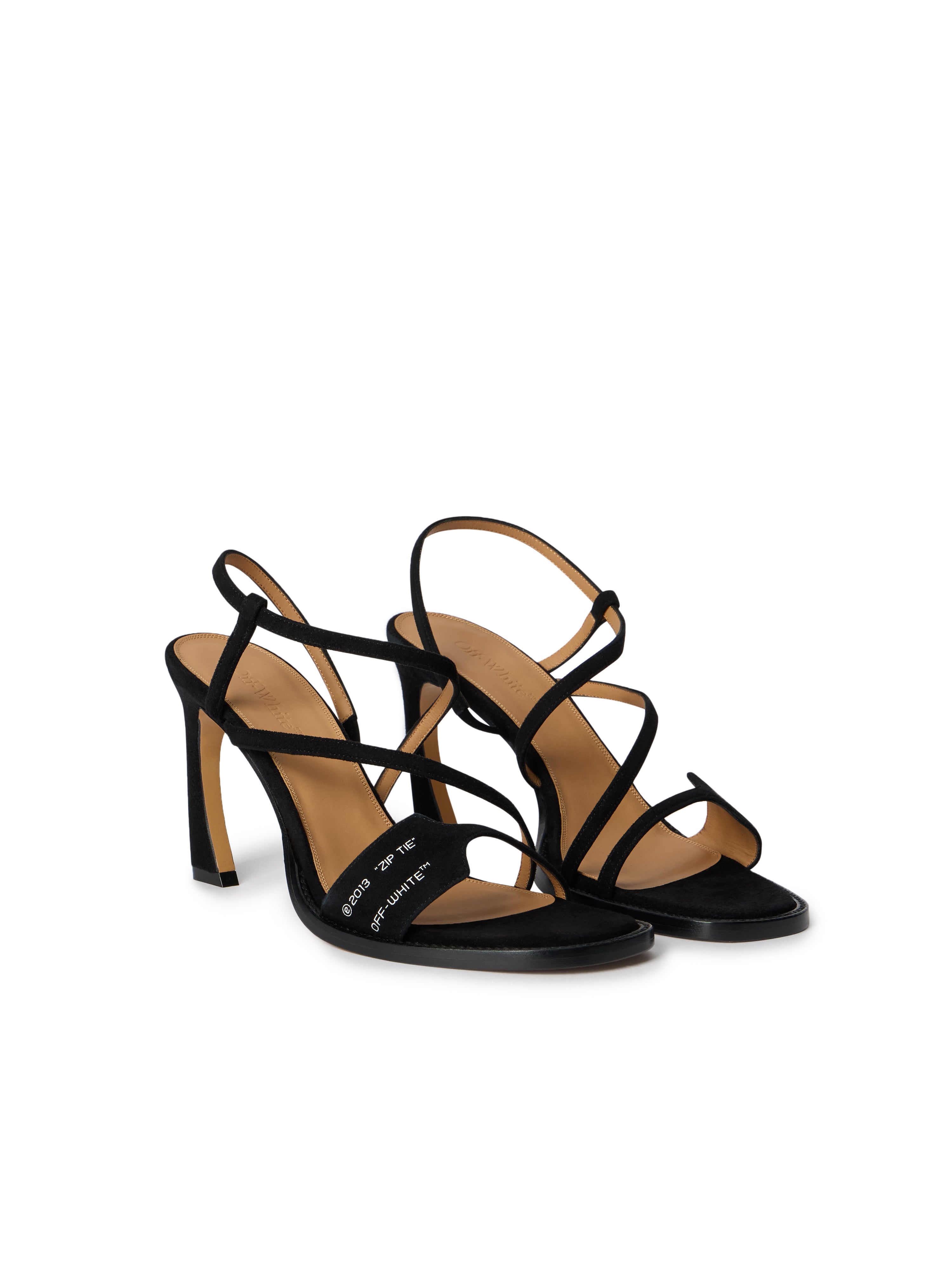 Off-White Zip Tie Loop Sandals Womens Black