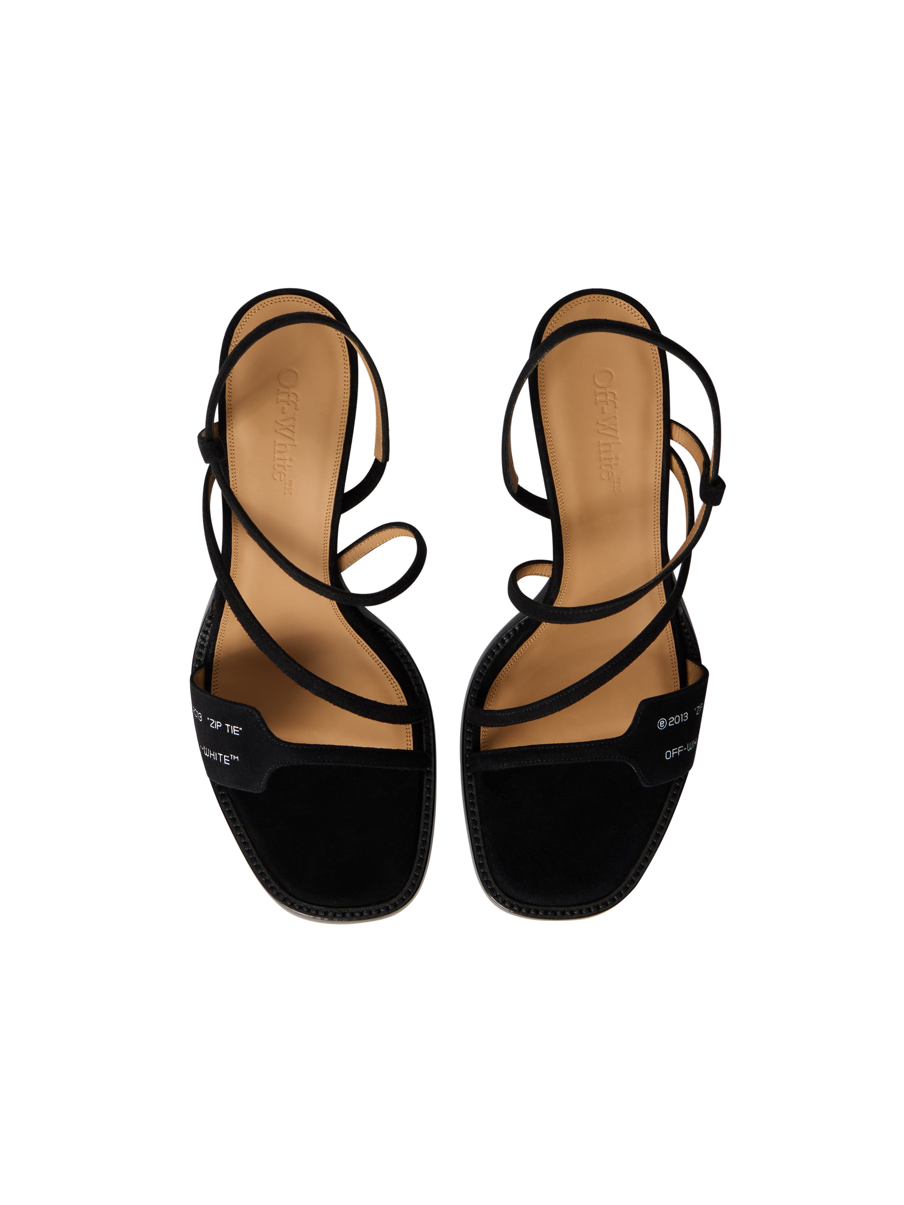 Off-White Zip Tie Loop Sandals Womens Black
