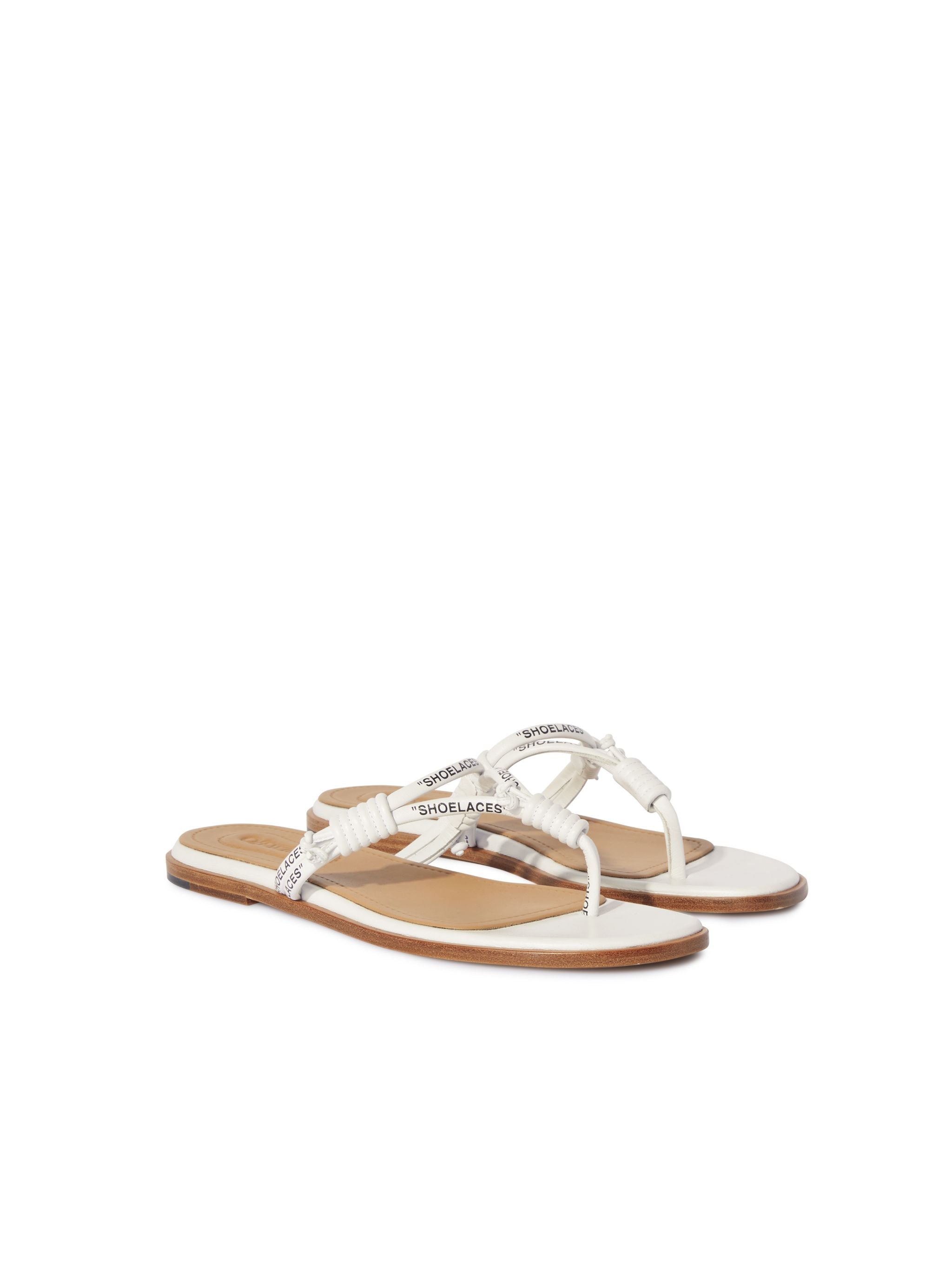 Off-White Shoelace Flat Sandal Womens White