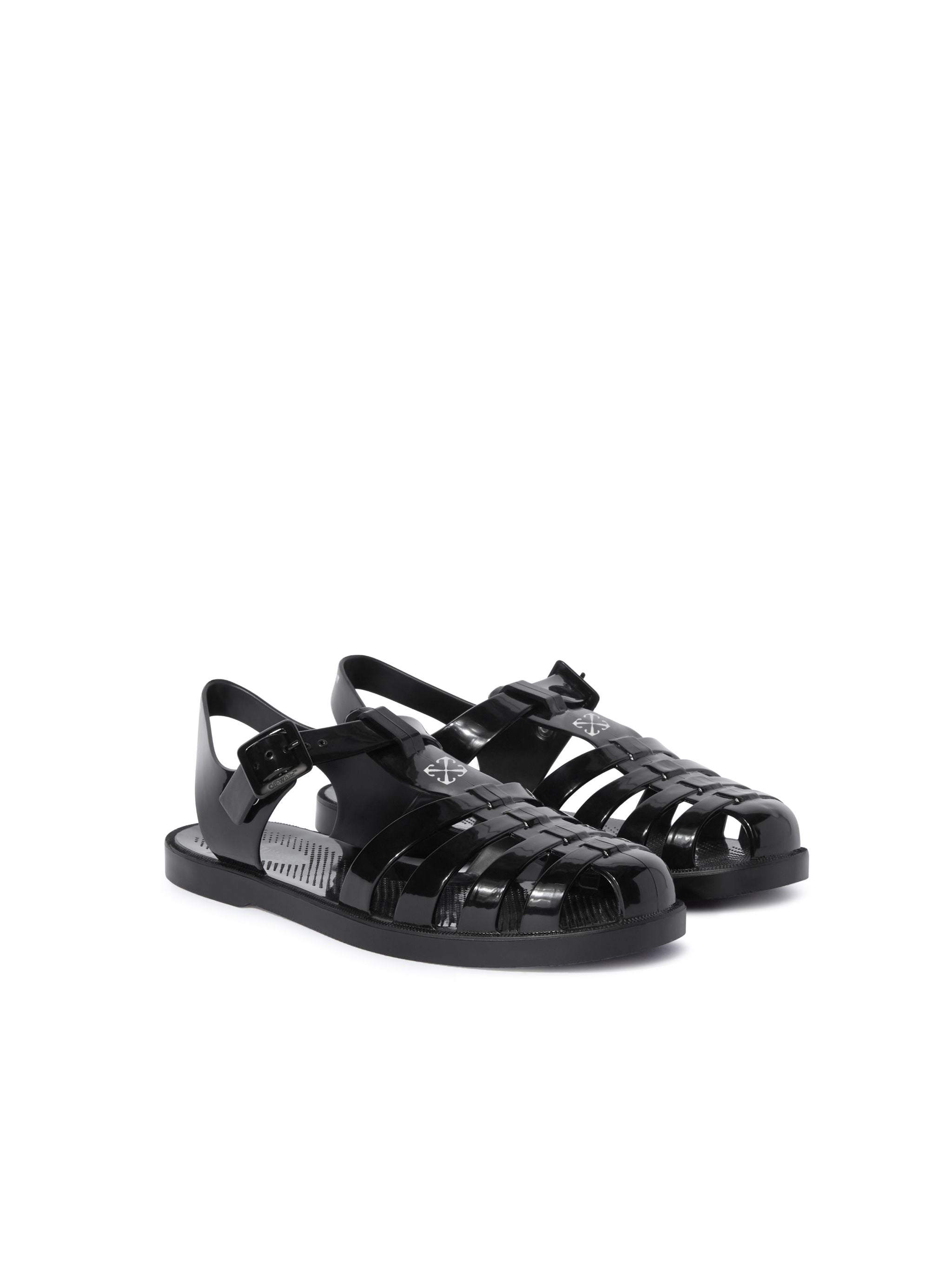 Off-White Black Arrow Pvc Sandals Womens Black