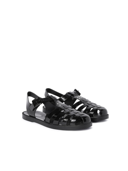 Off-White Black Arrow Pvc Sandals Womens Black