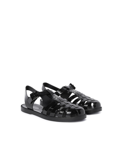 Off-White Black Arrow Pvc Sandals Womens Black