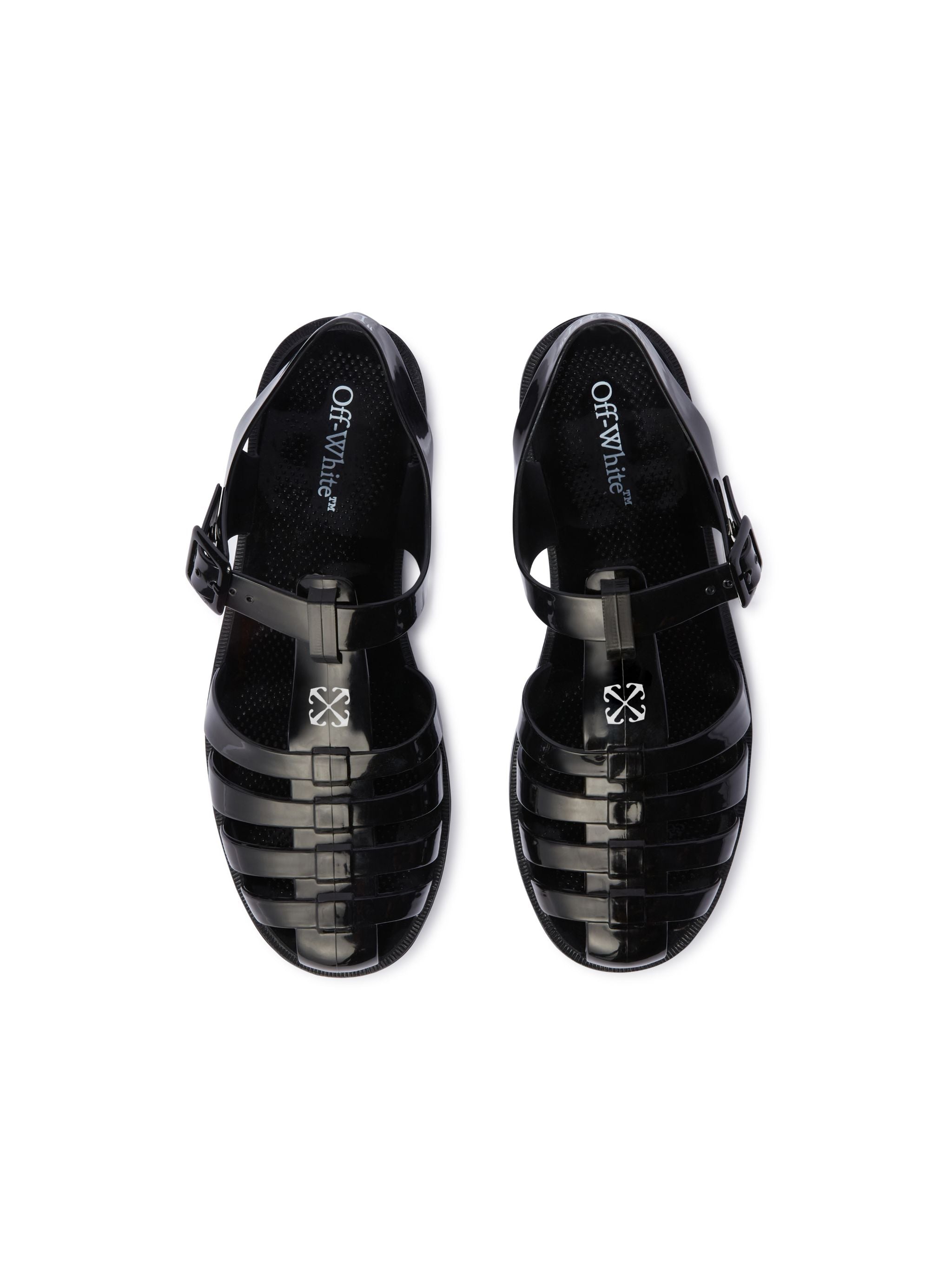 Off-White Black Arrow Pvc Sandals Womens Black