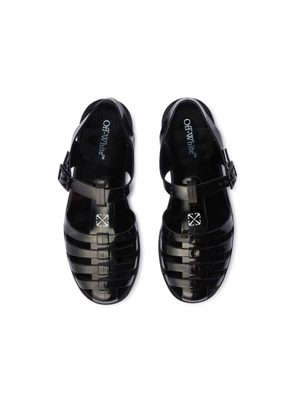 Off-White Black Arrow Pvc Sandals Womens Black