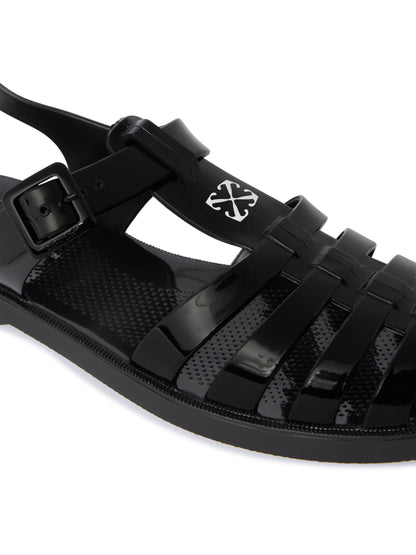 Off-White Black Arrow Pvc Sandals Womens Black