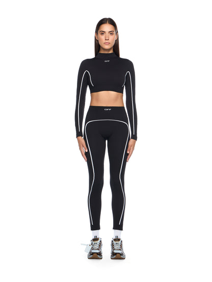 Off-White Off Stamp Seamless Crop Top Black