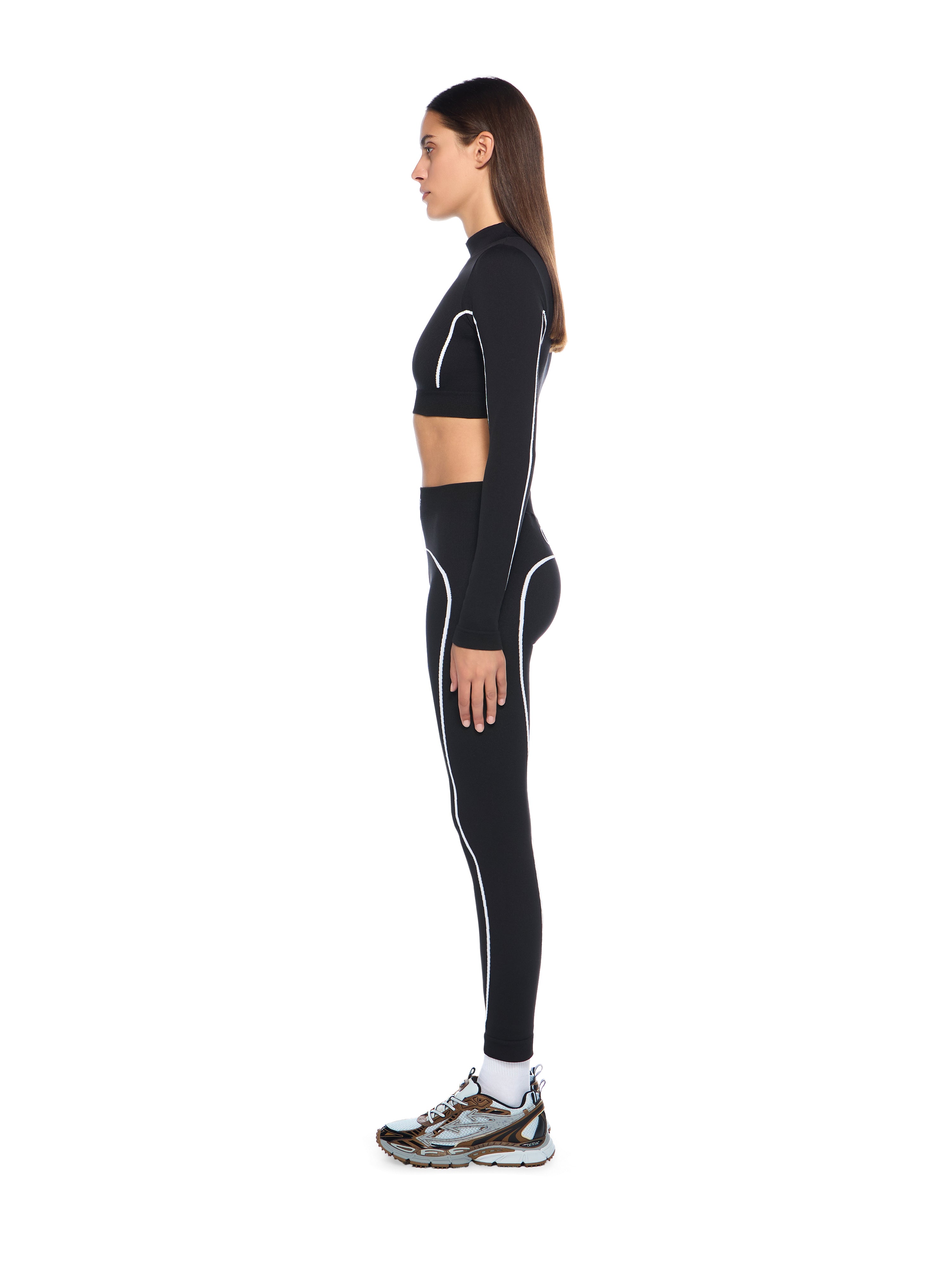 Off-White Off Stamp Seamless Crop Top Black