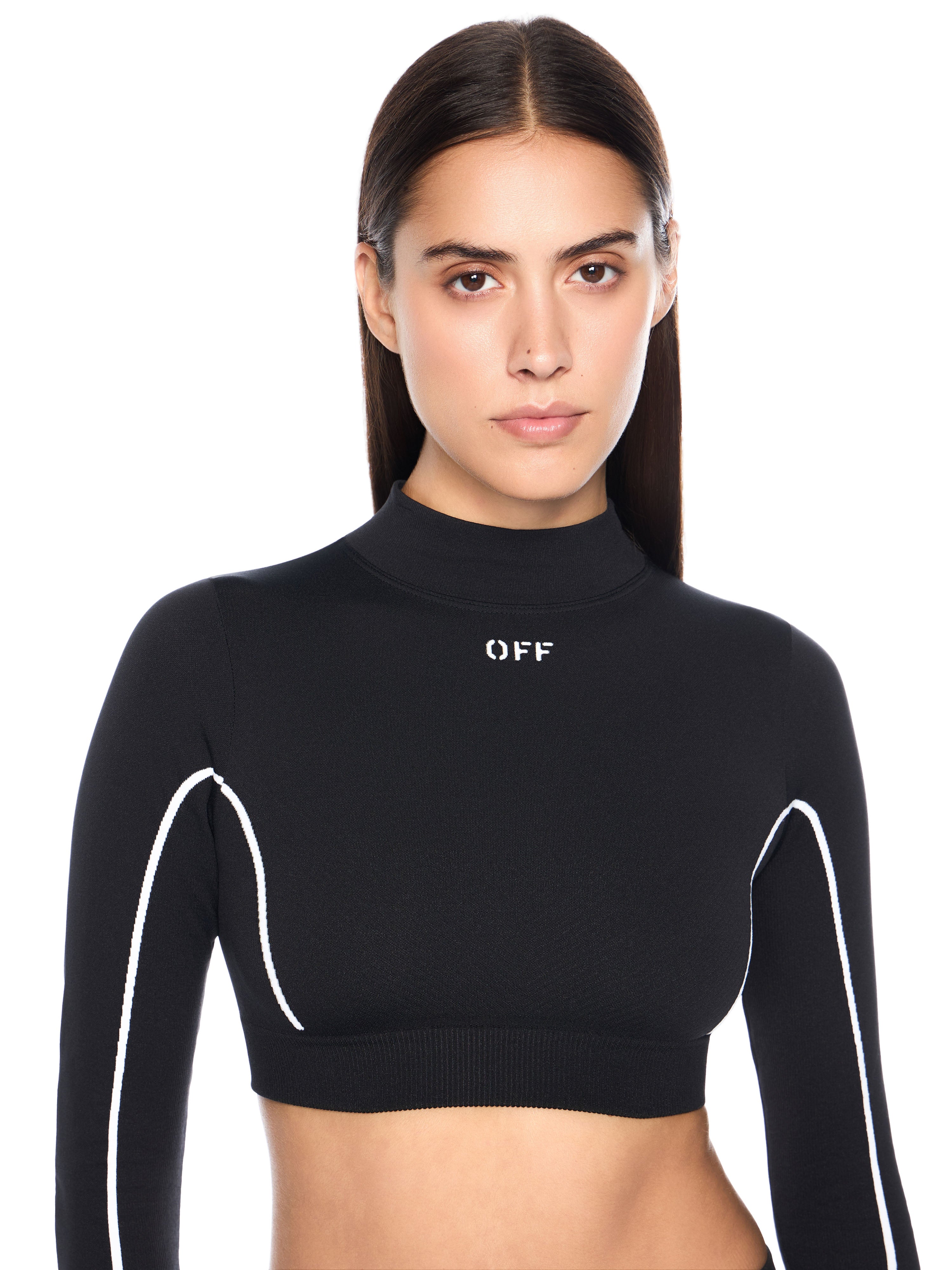 Off-White Off Stamp Seamless Crop Top Black