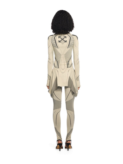 Off-White Studded Seamless Race Pants Beige
