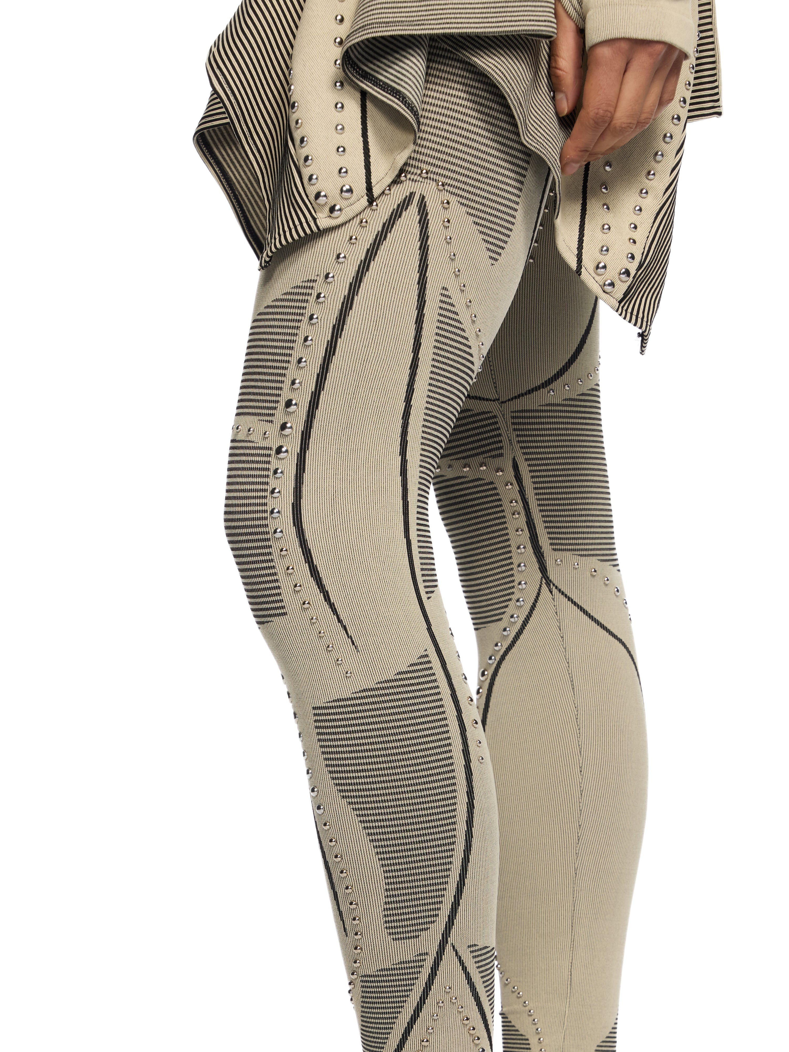 Off-White Studded Seamless Race Pants Beige
