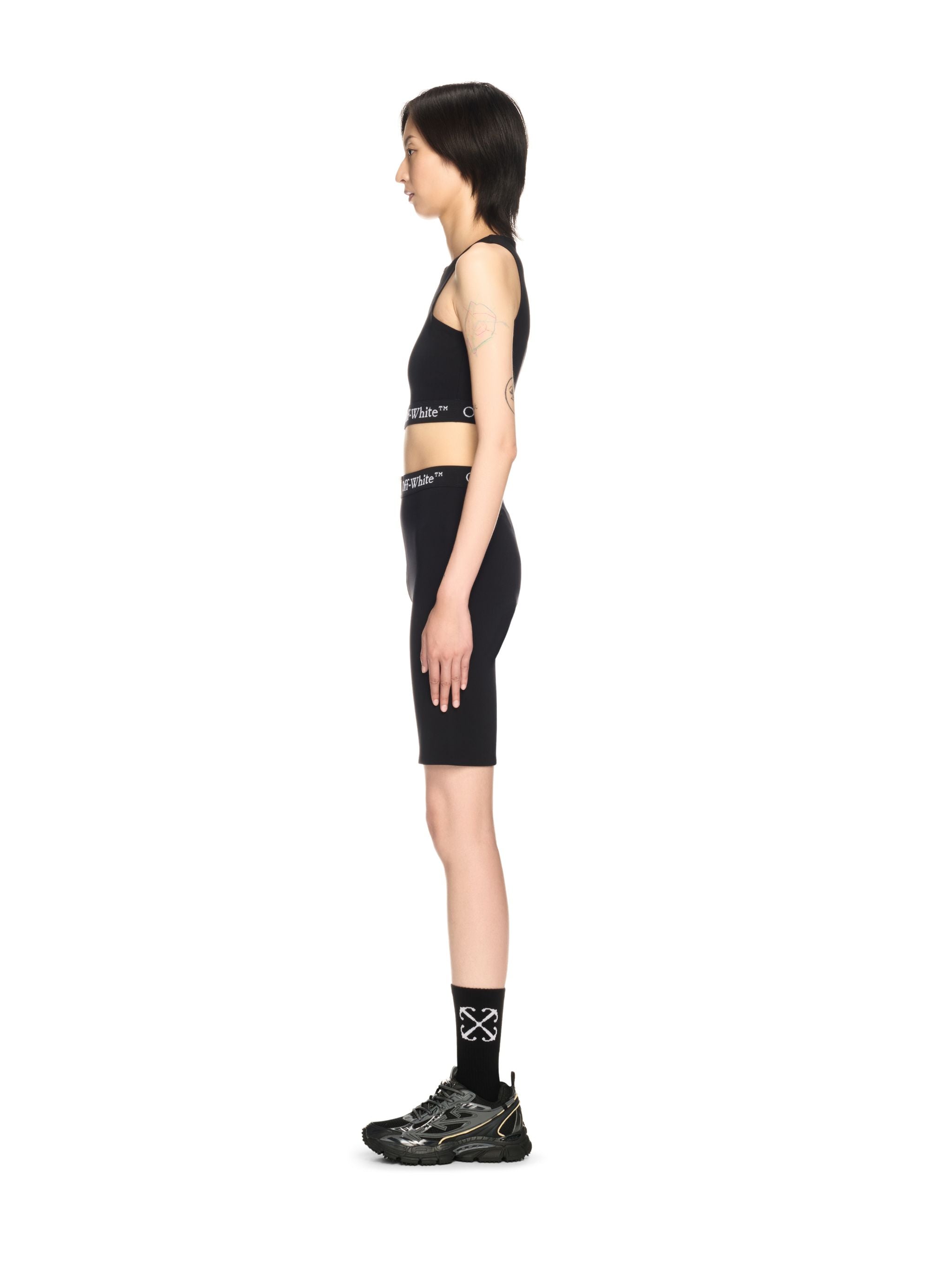 Off-White Logoband Zipped Shorts Black