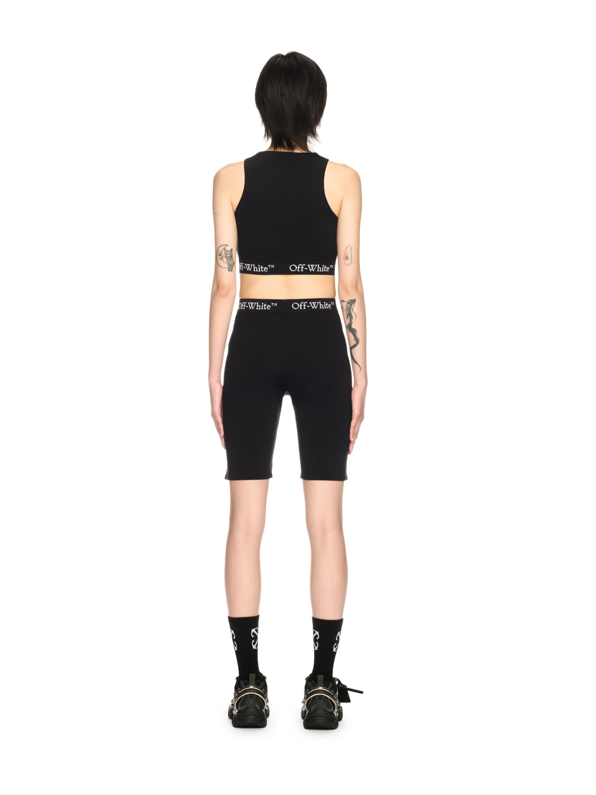 Off-White Logoband Zipped Shorts Black
