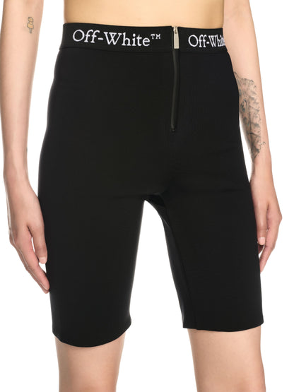 Off-White Logoband Zipped Shorts Black