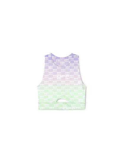 Off-White Double Arrows Aop Cutout Bra Purple