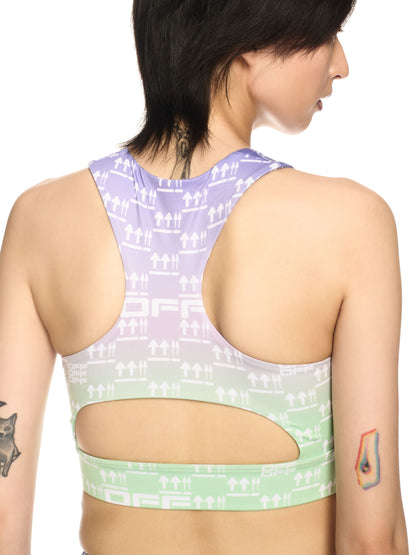 Off-White Double Arrows Aop Cutout Bra Purple