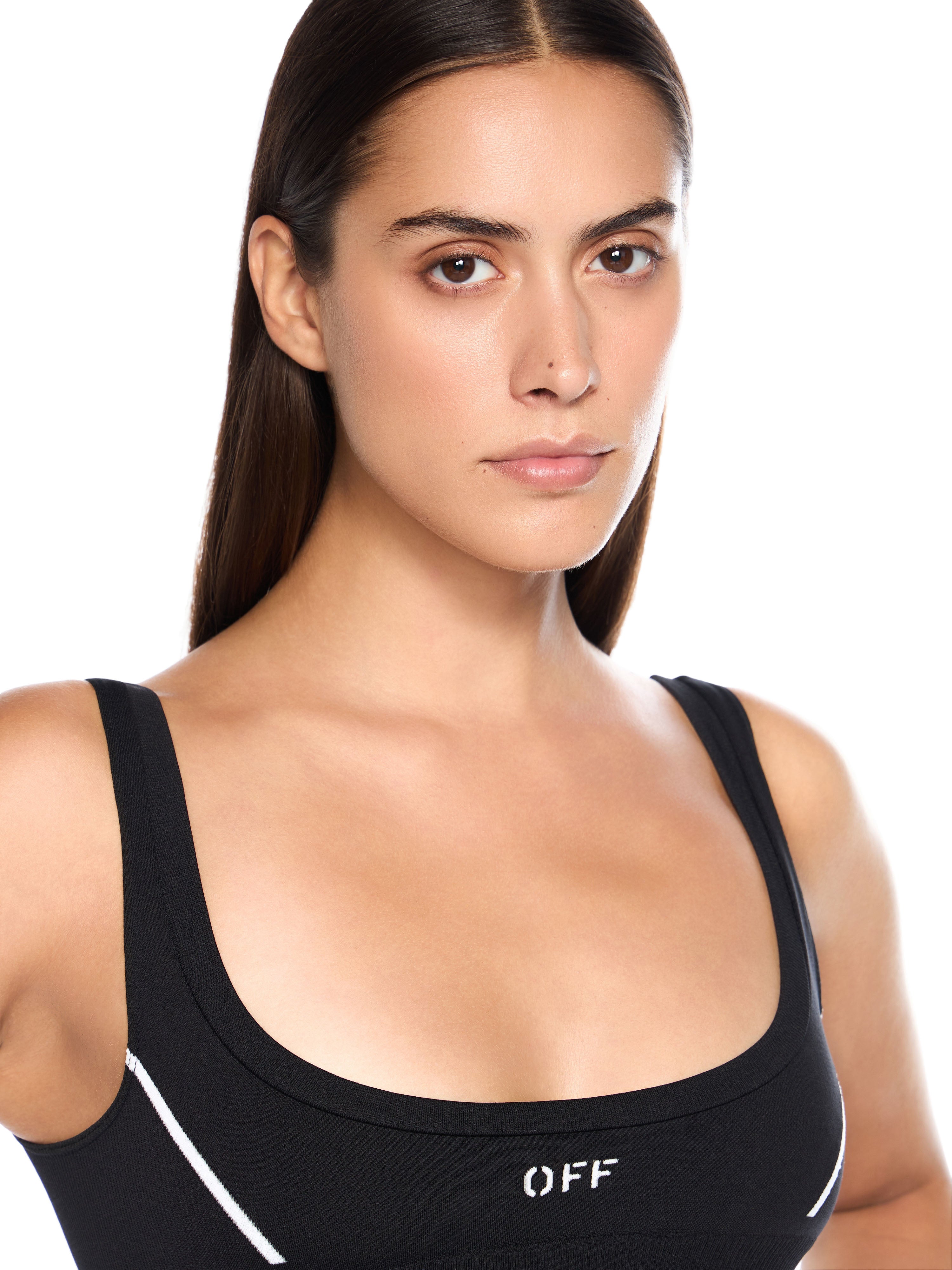Off-White Off Stamp Seamless Bra Black
