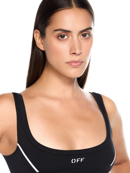 Off-White Off Stamp Seamless Bra Black