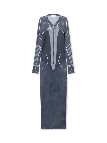 Off-White Diag Seamless Zip Dress Blue