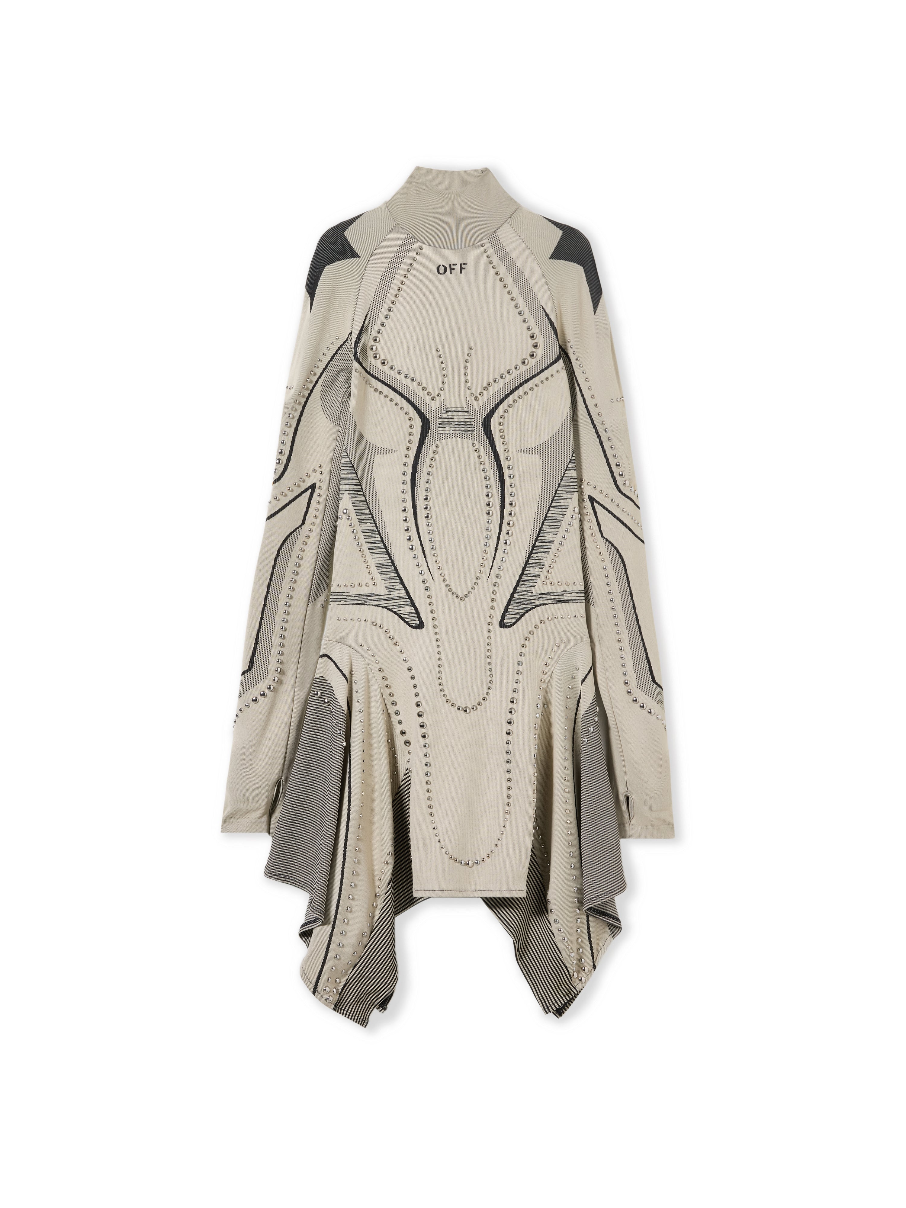 Off-White Studded Seamless Race Dress Beige