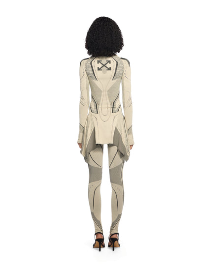 Off-White Studded Seamless Race Dress Beige