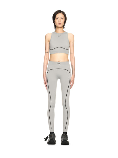 Off-White Gray Stamp Seamless Leggings Grey