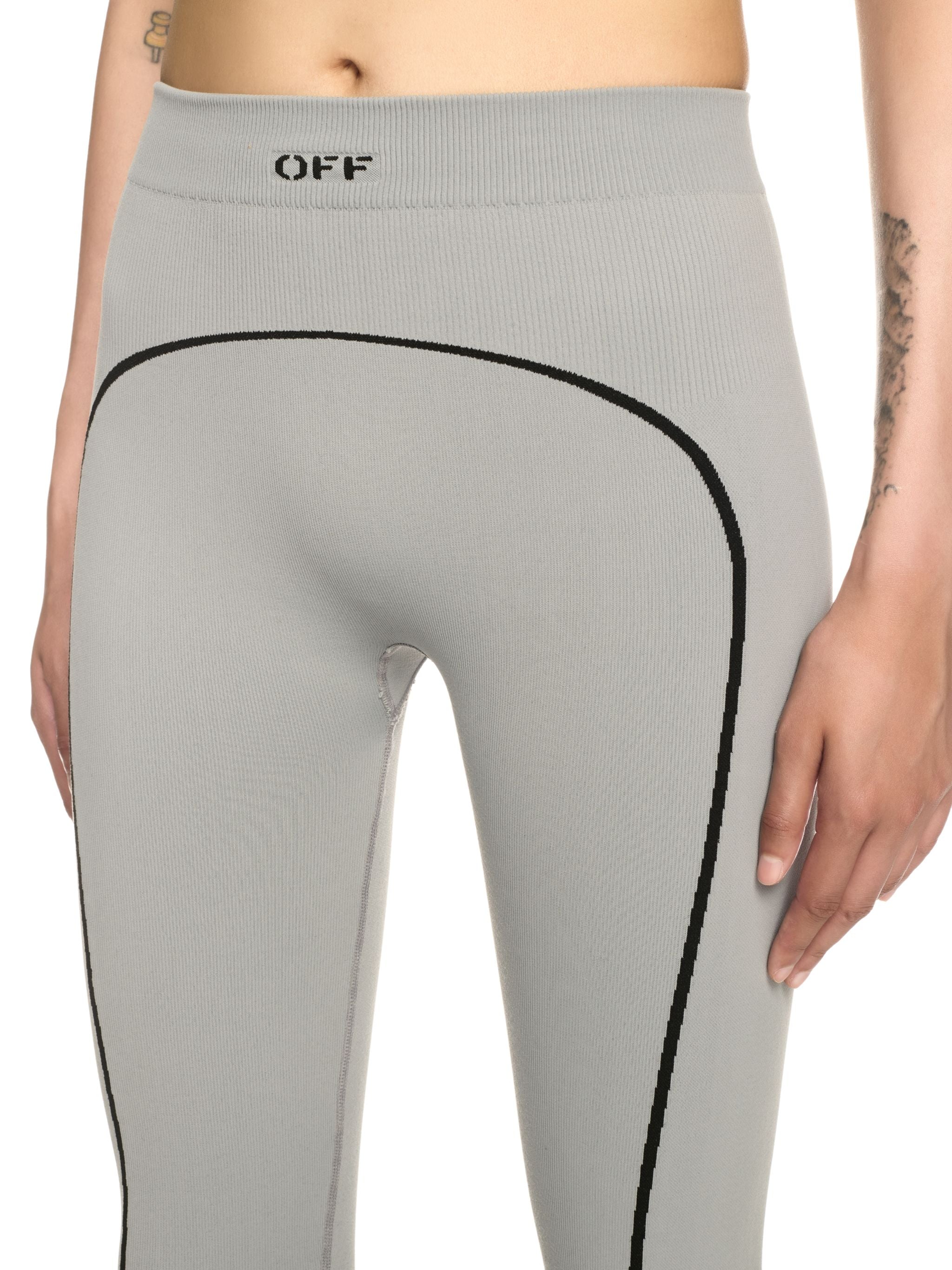 Off-White Gray Stamp Seamless Leggings Grey