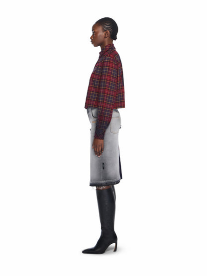 Off-White Check Flannel Denim Skirt Black