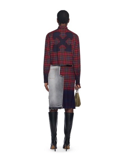 Off-White Check Flannel Denim Skirt Black