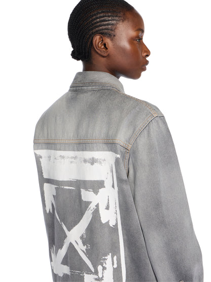 Off-White Ink Arrow Denim Shirt Jacket Black