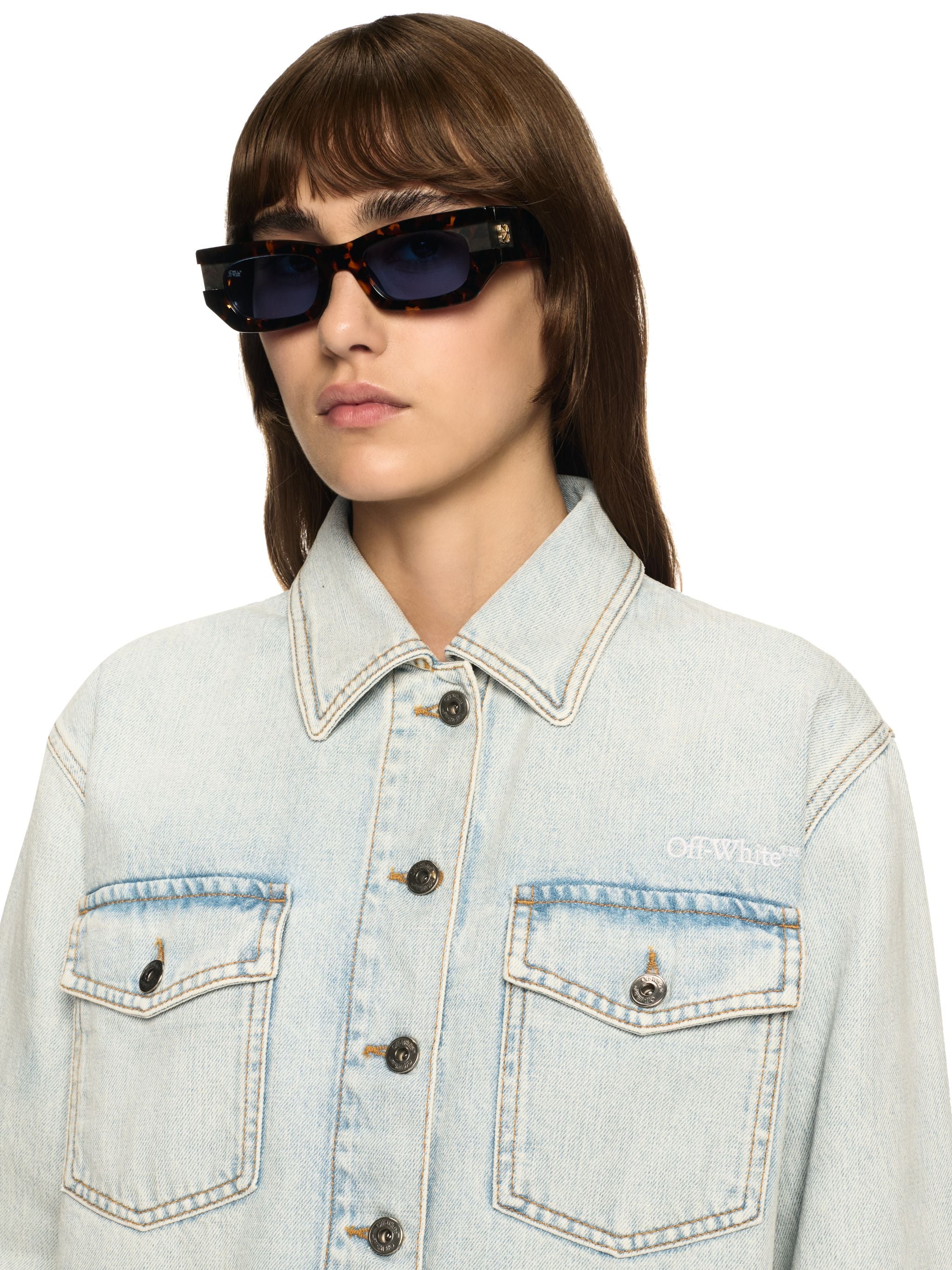 Off-White Fresco Arrow Denim Shirt Jkt Blue